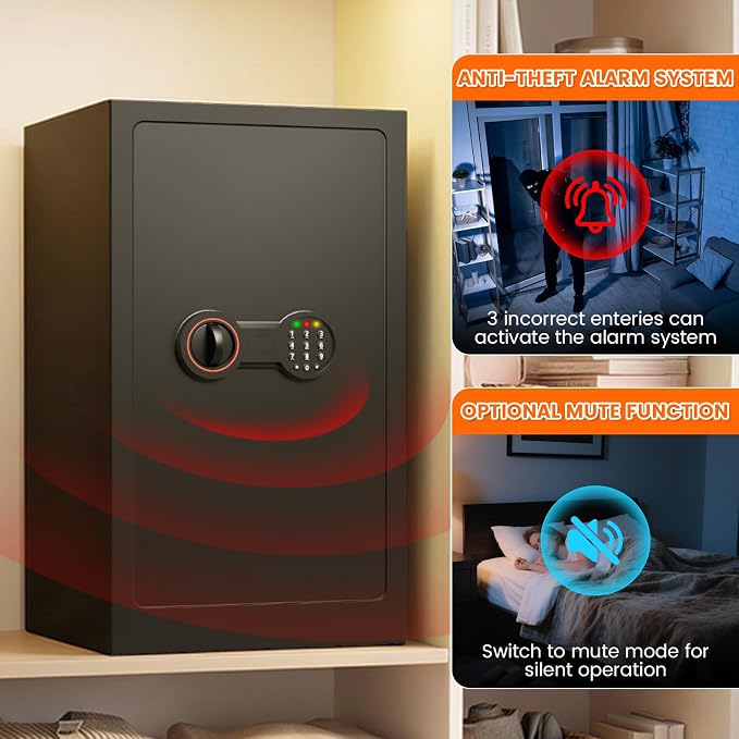 35-Min 1700°F Fireproof Safe for Home Documents, 27.6" Tall Large Safe Box