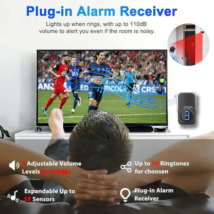 Wireless Driveway Alarm, Outdoor Weatherproof Motion Sensor & Detector with 600ft Range, Microwave Infrared Home Security Alert System for Driveway/Garage/Indoor/Outdoor