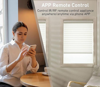 Rollerhouses WiFi IR&RF Smart Remote Control Hub for Smart Home Automation, TV, Curtain, Shades Remote - Tuya/Smart Life App Control, Voice Control with Alexa&Google Assistant