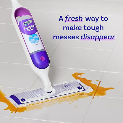 Swiffer PowerMop Floor Cleaning Solution with Fresh Scent, PowerMop Refills, Floor Cleaner for Mopping, 25.3 fl oz, 2 Pack