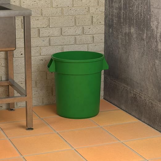 20 Gallon Green Round Commercial Trash Can, Heavy-Duty Food Grade NSF Certified, Perfect for Restaurant, Office, School, Garage, Backyard, Workshop, Warehouse