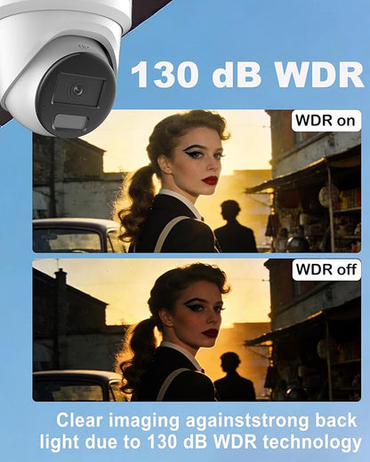 DS-2CD2387G2H-LIU 2.8mm, Hik Acusense 4K 8MP Color-Vu PoE IP Dome Security Camera Outdoor with 24/7 Full Color, Smart Hybrid Light, Human/Vehicle Detection, 130dB WDR, IP67,Work with iVMS-4200