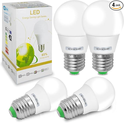 E26 Led Bulb 12V 40W Edison 12 Volt Light Bulbs 12-24V AC/DC Low Voltage Warm White for Landscape Marine Battery Power System Off Grid Solar Lighting (4 Pack)