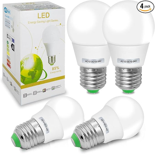 E26 Led Bulb 12V 40W Edison 12 Volt Light Bulbs 12-24V AC/DC Low Voltage Warm White for Landscape Marine Battery Power System Off Grid Solar Lighting (4 Pack)