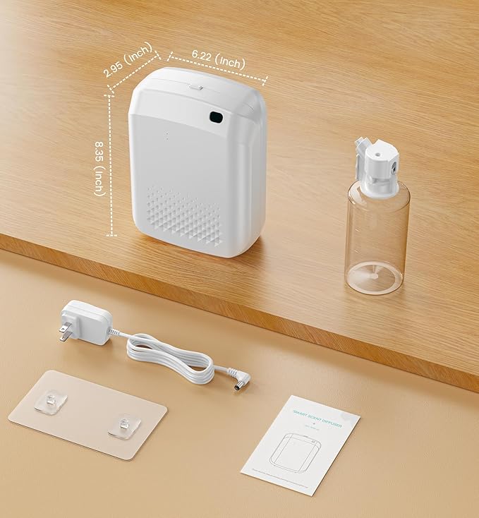 XEITIN Waterless Essential Oil Diffuser 3000 Sq.Ft Coverage for Large Home Hotel Office, 400ml Cold Air Scent Machine, Bluetooth App Control, No-Noise Aroma Diffuser Wall Mount Gift for Mom for Her
