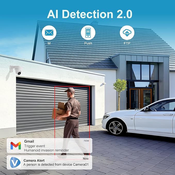 UNILOOK 5MP PoE IP Camera for Business, Turret Security IP Camera Outdoor