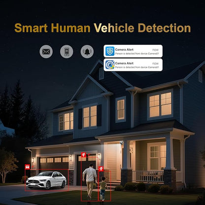 Anpviz UltraHD 4K IP Turret PoE Camera Outdoor, Two Way Audio Security Camera, Smart Dual Light Color Night Vision & AI Human Motion Detection, MicroSD Recording (512GB), Full Metal IP66, NDAA