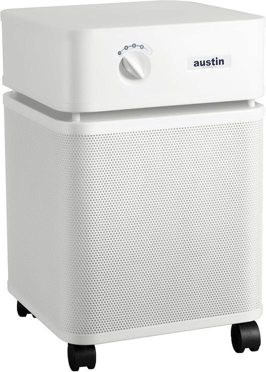 Austin Air HealthMate Plus Air Purifier White - Advanced 4- Stage Filtration Air Purifiers For Home with Activated Carbon & Zeolite - Ideal as Air Purifiers for Bedroom or any Large room, Model B450