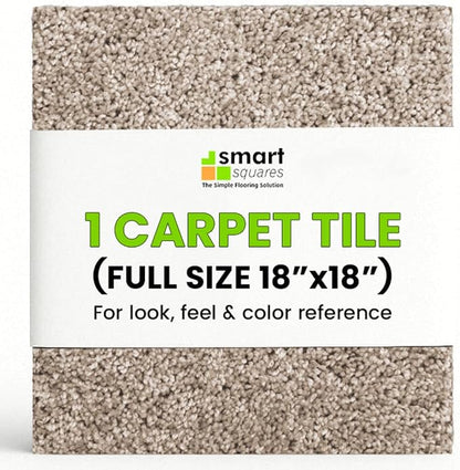 Smart Squares Easy Street Premium Plush Carpet Tiles, Made in USA – 18x18 Peel and Stick Floor Tiles with Attached Padding – Seamless DIY Carpet Squares (2.5 Sq Ft, 1 Tile, 4032 Casa Marina)