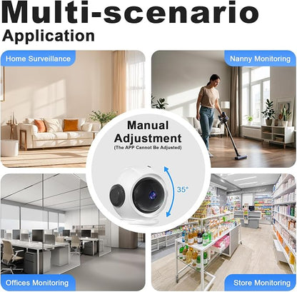 2K Clock Indoor Camera, 2.4G/5G WiFi Cameras for Home Security with Temperature & Humidity Display, 2-Way Audio, AI Motion Detection, Color Night Vision, Baby Monitor & Pet Camera (White)