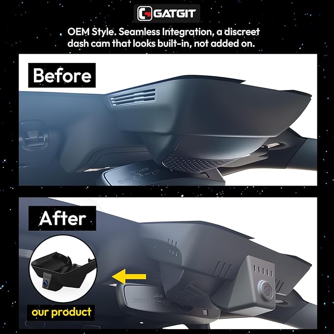 Front 4K Dash Cam fit for Dodge RAM 1500/2500/3500(Large Cover) 2019-2024 Rebel Big Horn Laramie Tradesman TRX SLT Classic,OEM-Style Camera,2160P HDR,5.8GWiFi & APP,GPS,Loop Recording,G-Sensor