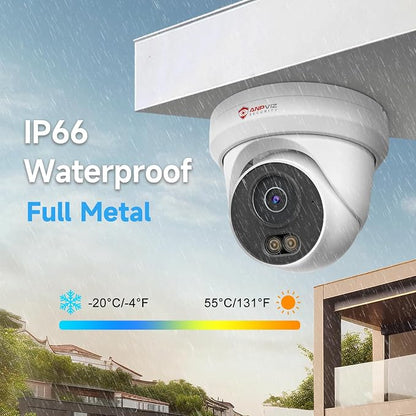 Anpviz 8CH PoE Security Camera System, 4X 5MP Turret Cams, 6MP NVR (No HDD)