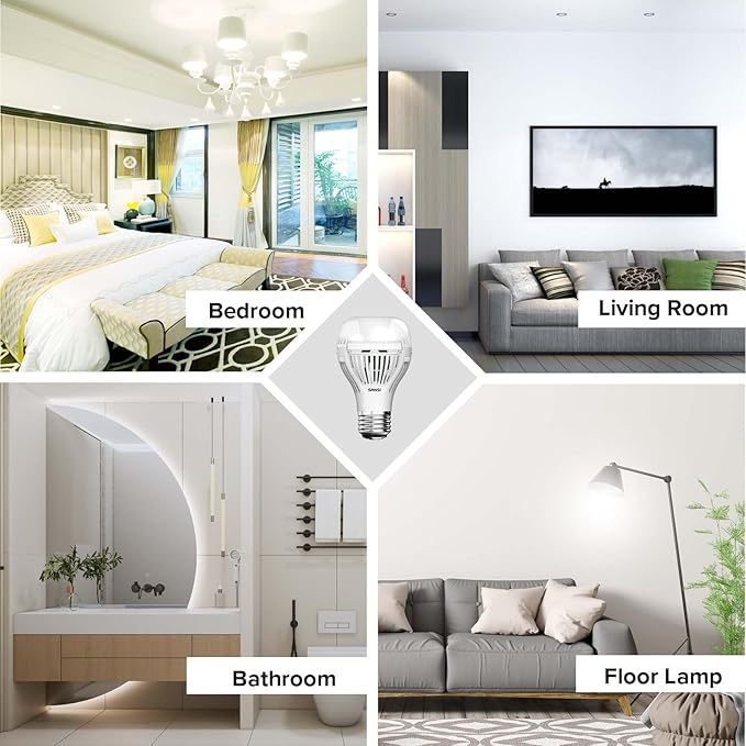 SANSI 3-Way A19 LED Light Bulb, 60W 75W 100W Equivalent 5000K Daylight White Three Way Light Bulb, 700LM 900LM 1600LM Dimmable E26 Base for Home Lighting