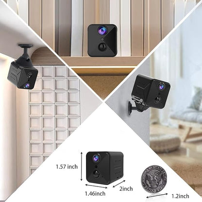 Wireless Mini Security Camera FKJ-WiFi, Remoted App Viewing, Long time Standby Battery Camera for Home, 2K Live View, Portable,Indoor with Auto Night Vision & Real-time Motion Alerts