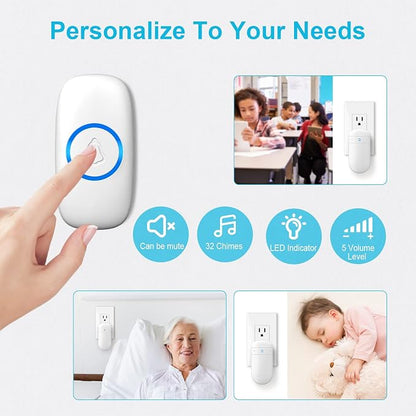 SECRUI Doorbell–Doorbell Wireless Kits for Front Door Battery Operated