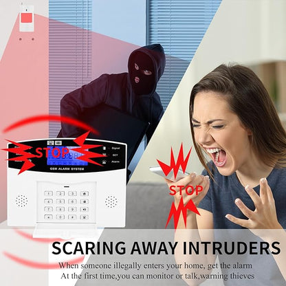 24pcs Wireless DIY Home Burglar Alarm System, 4G WiFi GSM, No Monthly Fee,Home Security with App Alert