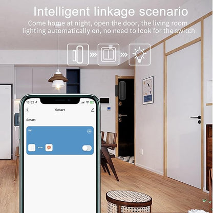 WiFi Door and Window Sensor for Home Security, 1 Pack, Smart App Notifications, No Batteries Included, Black