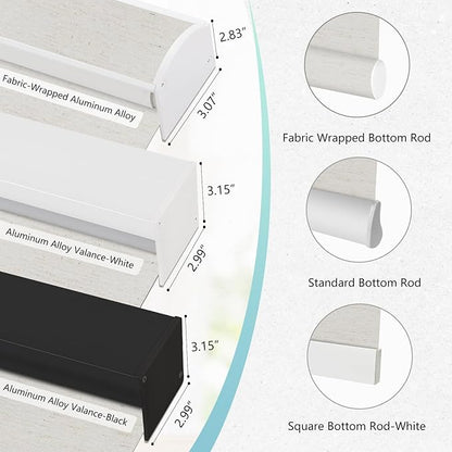 Aprilsmart Motorized Blinds with Remote,Light Filtering Motorized Roller Shades Work with Apple Homekit,Alexa,SmartThings,Google Home,Customize Blinds(Linen White-56)