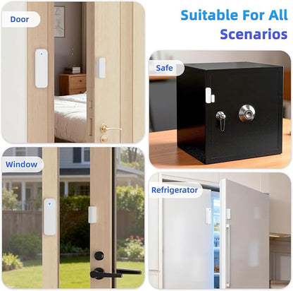 PHYSEN WiFi Door Sensor, Smart Window Alarm with App Alert, 500ft Range, 32 Chimes, Free-App-Notification
