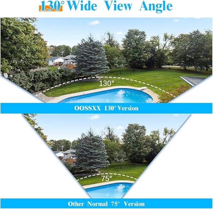 OOSSXX (5.0MP & 130° Wide-Angle 2-Way Audio PIR Detection Dual Antennas Enhance WiFi Security Wireless Camera System Outdoor Wireless Security Camera, Home Surveillance Bullet Exterior Cameras,1-Pack