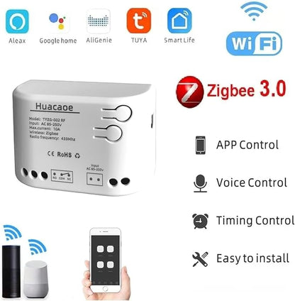 Zigbee 1CH AC 85-250V USB 5V Relay Smart Switch Module,Wireless APP Remote Control,Works with Tuya Zigbee Gateway,Alexa,Google Home (Required ZigBee Hub)