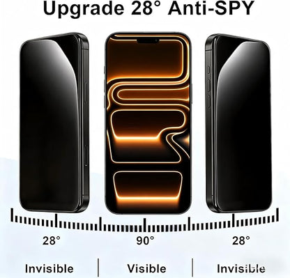 Juvraixo for iPhone 17 Pro Max Privacy Screen Protector 6.9 inch Tempered Glass 17 ProMax 28° Anti-Spy Private Anti Blue Light Full Coverage HD Easy Install Frame 2 Pack