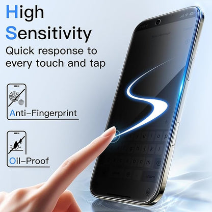 JETech Privacy Screen Protector for iPhone Air, Anti-Spy Tempered Glass Film with Easy Installation Tool, 6.5-Inch Display, 2-Pack