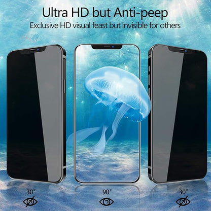 3-Pack Privacy Screen Protector for iPhone 12/12 Pro Privacy Screen Protector, Anti Spy Tempered Glass Film, 9H Hardness, Sensitive Touch, Bubble-Free, with Easy Installation Tray