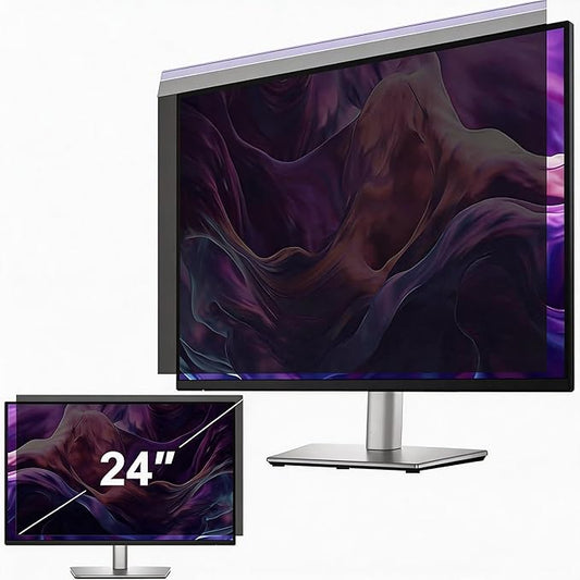 24 Inch Privacy Screen for Monitor (16:9), Hanging Anti-Spy Filter with Blue Light Blocking, Removable Acrylic Desktop Protector for Eye Protection, Ideal for Office, Remote Work & Travel