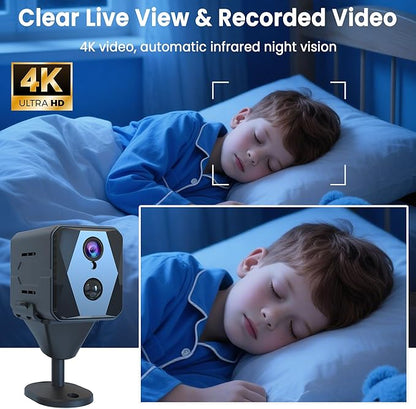 vebiliki Indoor Camera, 4K Security Camera, Wireless Camera, Real-Time Recording, AI Motion Detection, Support Cloud & TF Storage, Auto Night Vision, WiFi Cameras for Home Security, 2.4G WiFi Only