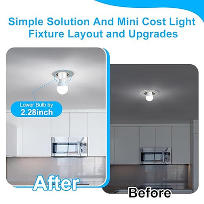 Remote Control E26 E27 Light Bulb Socket Adapter 2 Set,GreenCyle 2PCS Wireless Light Switch and 2Standard Medium Base Lamp Socket Extender 2.3"(5.8cm),Screw-in,Max 500W,No Wiring Needed,500ft Range