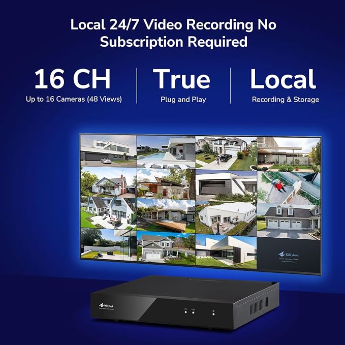 Kittyhok Home Security Camera System Wireless, 2K Triple Lens Cameras