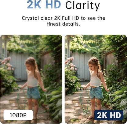 2K Light Bulb Camera Outdoor, 2.4/5GHz Wi-Fi 6 Security Cameras Wireless Outdoor, 360° PTZ Cameras for Home Security with Color Night Vision, AI Human Detection, 2 Way Talk, Easy Installation,2 Packs