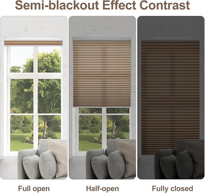Godark Motorized Light Filtering Cellular Shades Compatible with Alexa/Google Home Electric Blinds Smart Honeycomb Shades for Windows Automatic Blinds with Remote Custom Size-Brown