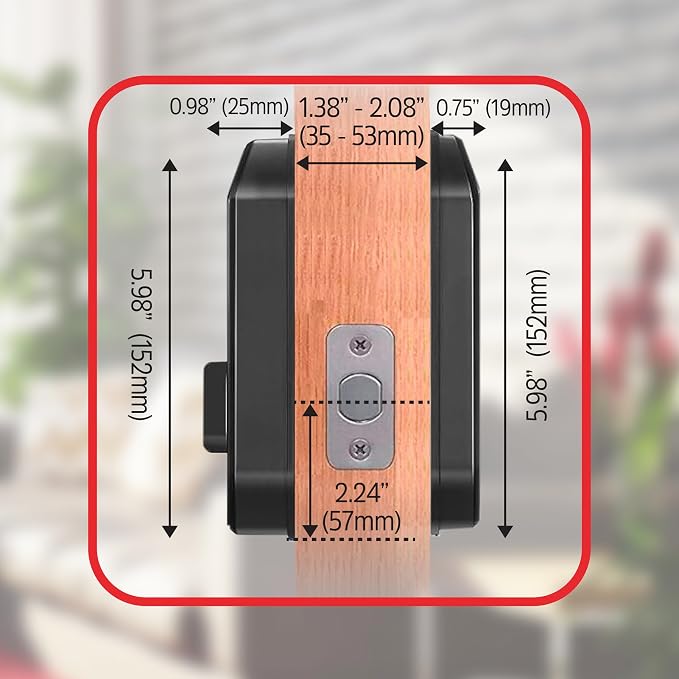Energizer Smart Door Lock, Deadbolt with Keyless Fingerprint Entry, App Control, Anti-Peep Passcode Touchscreen, 2 Key Fobs & 2 Keys, Holds 50 Fingerprints, One-Touch & Auto-Lock, Doorbell