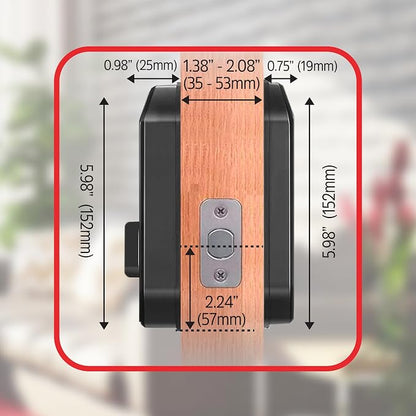 Energizer Smart Door Lock, Deadbolt with Keyless Fingerprint Entry, App Control, Anti-Peep Passcode Touchscreen, 2 Key Fobs & 2 Keys, Holds 50 Fingerprints, One-Touch & Auto-Lock, Doorbell