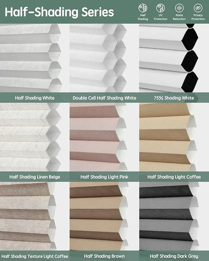 Yoolax Motorized Cellular Shades Compatible with Alexa, Motorized Blinds with Remote Smart Honeycomb Shades for Indoor Windows, Automatic Blinds with Remote, Fabric Sample (Multicolor)