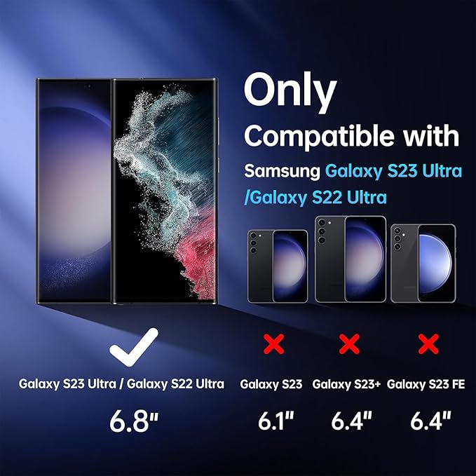 X-it for Samsung Galaxy S23 Ultra/S22 Ultra Screen Protector Privacy [Auto Alignment/Dust Removal],Bubble-Free,[100% Ultrasonic Fingerprint ID] Easy Installation Full Coverage Anti-Spy [Non-Glass] 2 Packs