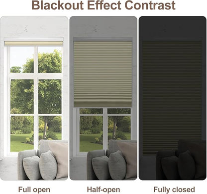 Godark Motorized Blackout Cellular Shades Compatible with Alexa/Google Home Electric Blinds Smart Honeycomb Shades for Windows Automatic Blinds with Remote Custom Size-Beige