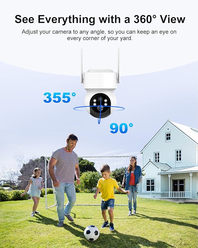 2K Wireless Solar Security Camera Outdoor with Floodlight, 4MP WiFi PTZ Camera for Home Surveillance, Motion Detection, 98FT Night Vision, 5W Solar Panel &Rechargeable battery, Waterproof, 2-Way Audio