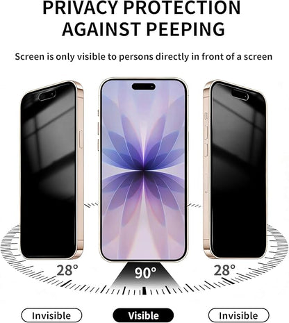 3 Pack Privacy Screen Protector for iPhone 17 Tempered Glass 6.3inch Private Saver Anti-Spy Eye Protection Anti-Scratch Full Coverage