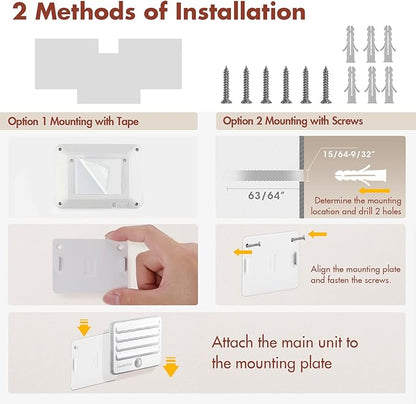 EverBrite Motion Sensor Night Lights, LED Soft Warm Light, Battery Powered Auto Stick-On Night Light for Bedroom, Bathroom, Stair, Closet, 9 AA Batteries Included(3 Pack)