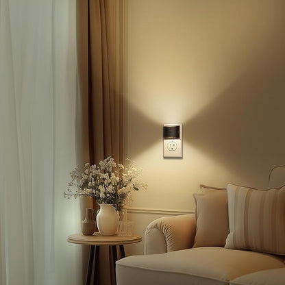 DORESshop Night Light, Night Lights Plug into Wall, Adjustable, 3000K | 3 Level Brightness Adjustable Night Light, Dusk to Dawn Sensor, Nightlights for Adults, Bedroom, Bathroom, Hallway, 2 packs