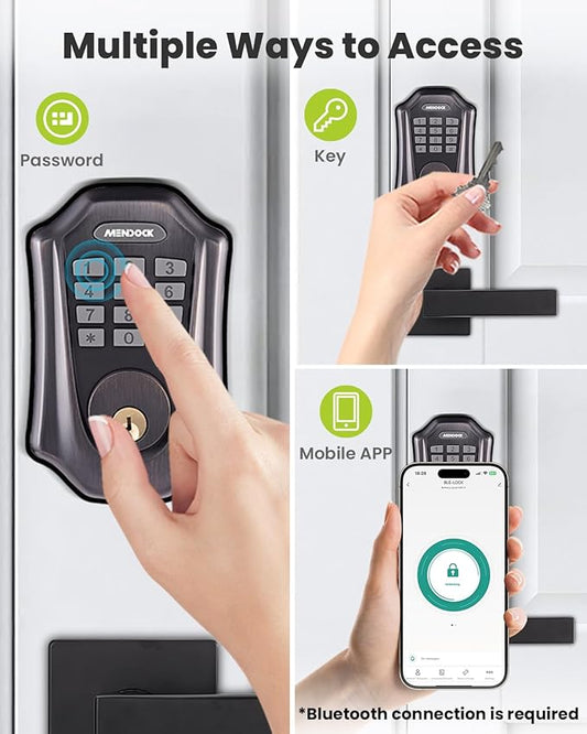 Keyless-Entry Deadbolt Smart Lock: UF01 GreenShield Digital Exterior Locks for Front Door, Touch-Control Keyless Door Lock with Keypad Smartphone Control, Waterproof IP54 (Venetian Bronze)