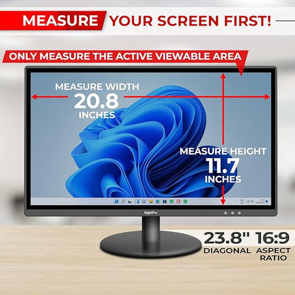 SightPro 23.8 Inch 16:9 Computer Privacy Screen Filter for Monitor - Privacy Shield and Anti-Glare Protector