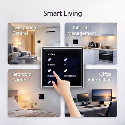 Smart Home Control Panel with Android LCD Touchscreen, Voice Control, 100 to 240V - Versatile Automation System, Global Compatibility, Ideal for Home and Office