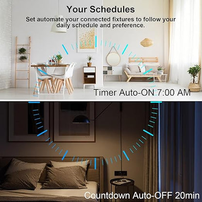 Smart Light Switch, Double Smart WiFi Light Switches, Single Pole Smart Switch, Smart Switch 3 Gang Compatible with Alexa Google Assistant