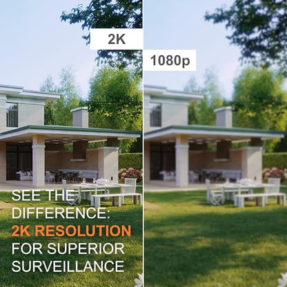 Starlight Window Camera, 2K Resolution, Full-Color Night Vision, Wi-Fi Indoor Security Camera, Wide Angle View, AI Detection