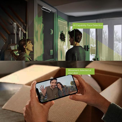 Remo+ DoorCam 3 Over-The-Door Wireless Security Camera, 12-Hour Rolling Video Storage with No Subscription, 1080p Video, Night Vision, 2-Way Talk, AI with Human Detection & Alexa Compatibility