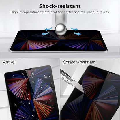Anti-Spy Tempered Glass Film Guard for iPad 10th 2022 10.9" / 11th A16 2025 11", Anti-Scratch, Anti-Shock Privacy Screen Protector for iPad 10/11 Generation, Black Security Screen